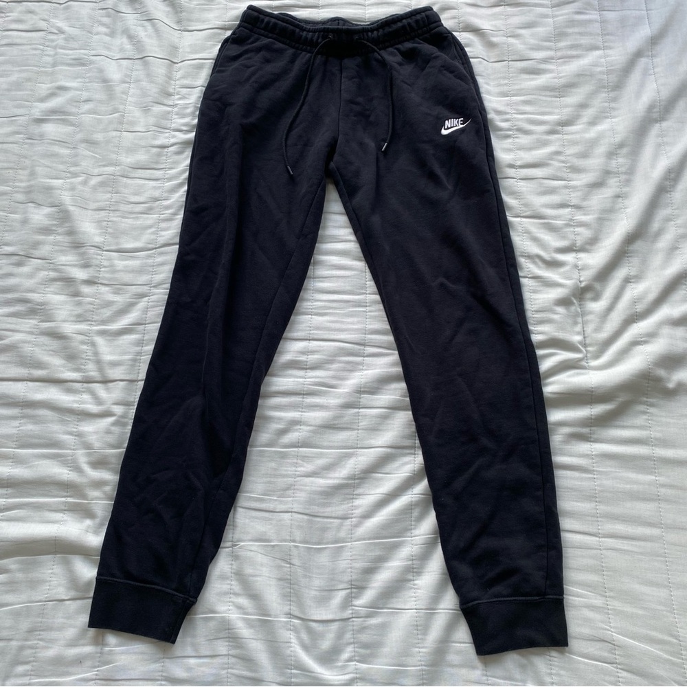 Nike Black Jogger Pants with White Swoosh